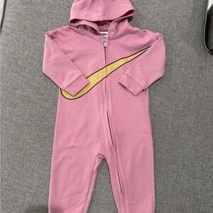 Nike Kids Pink and Gold Hooded Footie